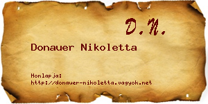 Donauer Nikoletta névjegykártya